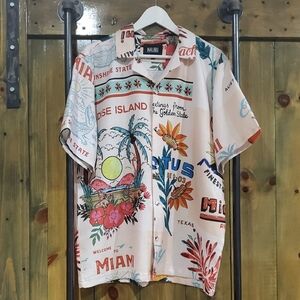 Malibu Men's Tropical Print Shirt - Multicolor Miami Florida Sunshine Paradise